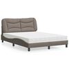 vidaXL Bed met matras "Hvar" stof taupe 140x200 cm