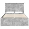 vidaXL Bedframe met hoofdeinde Beton 120 x 200 cm Massief grenenhout