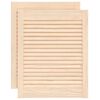 vidaXL Kastdeuren met lamellen 2 st 61,5x49,4 cm massief grenenhout