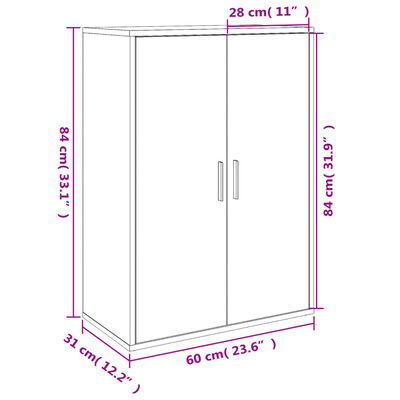 vidaXL Dressoir 60x31x84 cm bewerkt hout betongrijs