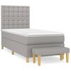 vidaXL Boxspring met matras stof lichtgrijs 80x200 cm
