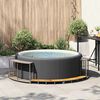 vidaXL Hottub ombouw opbergruimte en houten opstapje poly rattan grijs