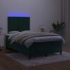 vidaXL Boxspring met matras en LED fluweel donkergroen 120x190 cm