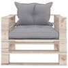 vidaXL 5-delige Loungeset met kussens pallet grenenhout