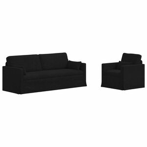 vidaXL Bankstel 2 st Zwart Stof