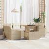 vidaXL Tuin Sofa Set met opslag 7 pcs Beige Poly riet