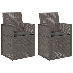 vidaXL Tuin Eetstoelen 2 pcs Lichtgrijs en antracietkleurig PP