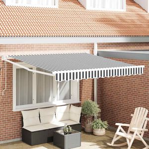 vidaXL Luifel uittrekbaar 3x2,5 m stof en aluminium antraciet en wit