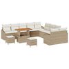 vidaXL Tuinbankenset met kussen 13 pcs Beige poly rattan