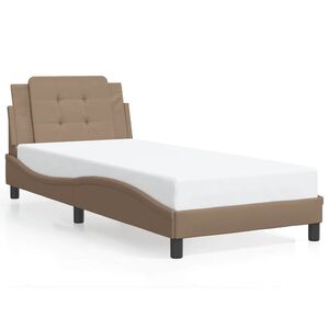vidaXL Bedframe zonder matras "Zadar" kunstleer cappuccinokleurig 90x200 cm