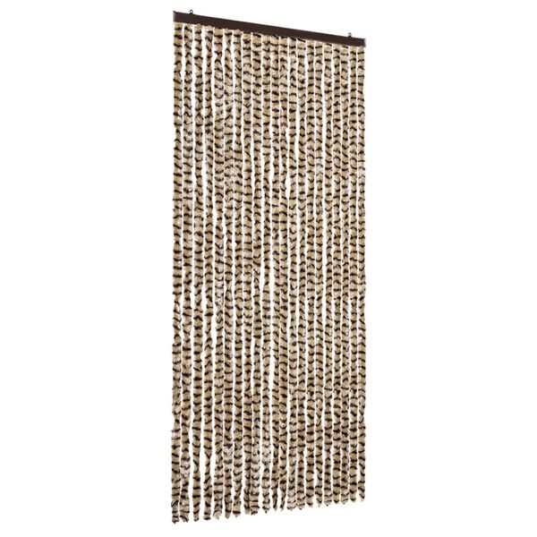 vidaXL Vliegengordijn 90x220 cm chenille beige en bruin