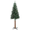 vidaXL Slanke Kerstboom Groen 210 cm PVC en massief dennenhout