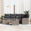 vidaXL Tuin Sofa Set met kussen met opslag 7 pcs Grijs Poly riet