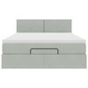 vidaXL Ottoman bed met matras 140x190cm fluweel lichtgrijs