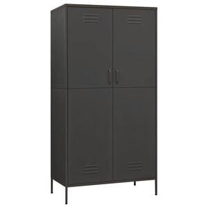 vidaXL Kledingkast 90x50x180 cm staal antracietkleurig