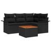 vidaXL Tuinbankenset 5 st 4-Aantal zitplaatsen Zwart poly rattan