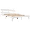 vidaXL Bedframe met hoofdbord massief grenenhout wit 135x190 cm