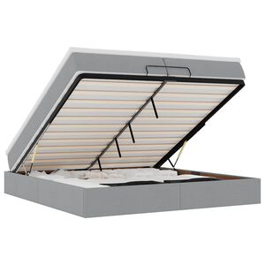 vidaXL Ottoman bed met matrassen 200x200cm stof lichtgrijs