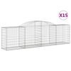 vidaXL Schanskorven 15 st gewelfd 300x50x80/100 cm ijzer