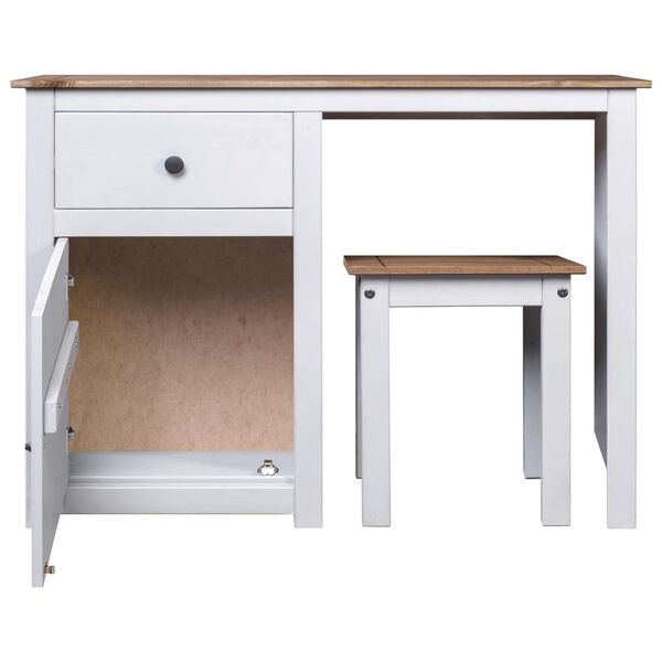 vidaXL 2-delige Kaptafelset Panama Range massief grenenhout wit