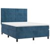 vidaXL Boxspring met matras en LED fluweel donkerblauw 140x200 cm