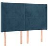 vidaXL Hoofdbord met randen 147x16x118/128 cm fluweel donkerblauw