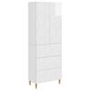 vidaXL Kastenset 2 st 66 x 34,5 x 90 cm Bewerkt hout Hoogglans Wit