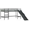 vidaXL Kinder loft bedframe met glijbaan Effen Zwart en Anthraciet