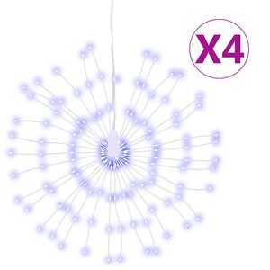 vidaXL Kerstverlichting vuurwerk 4 st 140 LED's 17 cm blauw