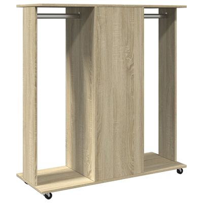 vidaXL Kledingkast met wielen 102x38x110 cm bewerkt hout sonoma eiken