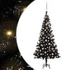 vidaXL Kunstkerstboom met verlichting en kerstballen 120 cm PVC zwart
