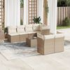 vidaXL 8-delige Loungeset met kussens poly rattan beige