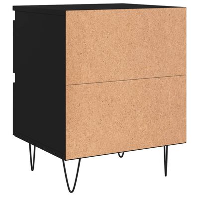 vidaXL Nachtkastjes 2 st 40x35x50 cm bewerkt hout zwart