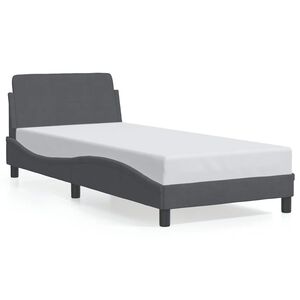 vidaXL Bedframe Dover donkergrijs 90x190 cm fluweel