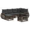 vidaXL Tuinbankenset 7 st Grijs en Donkergrijs poly rattan