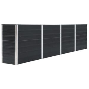 vidaXL Plantenbak verhoogd 320x40x77 cm gegalvaniseerd staal antraciet