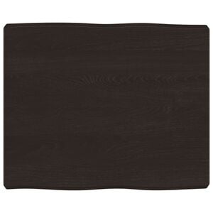 vidaXL Tafelblad natuurlijke rand 60x50x(2-6) cm eikenhout donkerbruin
