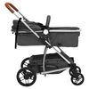 vidaXL Kinderwagen 2-in-1 aluminium donkergrijs