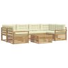 vidaXL Buiten bankenset 7 pcs Wit en cr&egrave;mekleurig