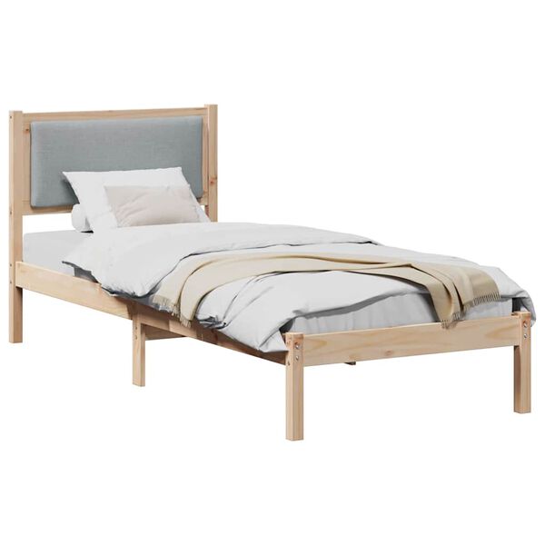 vidaXL Bedframe Lichtgrijs 80 x 190 cm Massief grenenhout