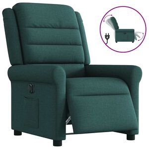 vidaXL Fauteuil verstelbaar elektrisch stof donkergroen