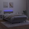 vidaXL Boxspring met matras en LED fluweel lichtgrijs 120x200 cm