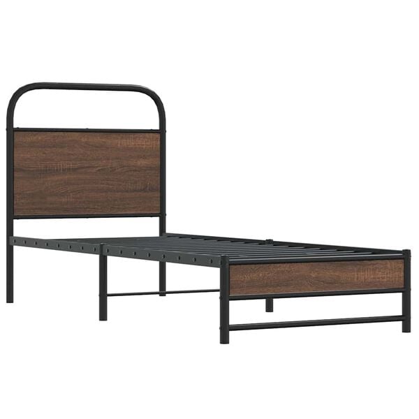 vidaXL Bedframe zonder matras bewerkt hout bruin eikenkleur 80x200 cm