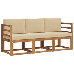 vidaXL Buiten bankenset 3 st Natuurlijk en Beige