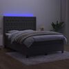 vidaXL Boxspring met matras en LED fluweel donkergrijs 140x190 cm