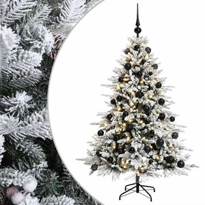 vidaXL Kunstkerstboom met kerstbal 120 cm 150 LED's Warmwit