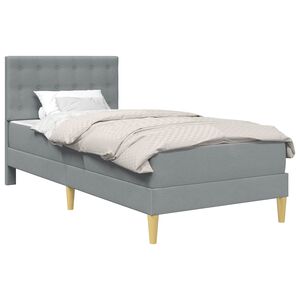 vidaXL Bedframe met matras Lichtgrijs 90 x 190 cm Stof