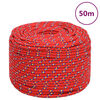 vidaXL Boottouw 8 mm 50 m polypropyleen rood