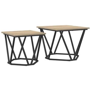 vidaXL Bijzettafelset 2 st Sonoma Eiken 50 x 50 x 40 cm