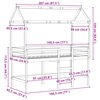 vidaXL Halfhoogslaper met ladder en bedhuis grenenhout wit 90x190 cm